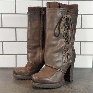 Luxury Rebel women toupe leather boots sz 7 Perry